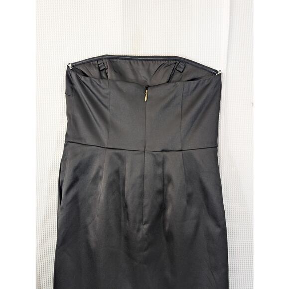 EXPRESS DESIGN STUDIO! LUXE BLACK SATIN WRAPPED STYLE GLAM DRESS! SZ 2 - Picture 6 of 11